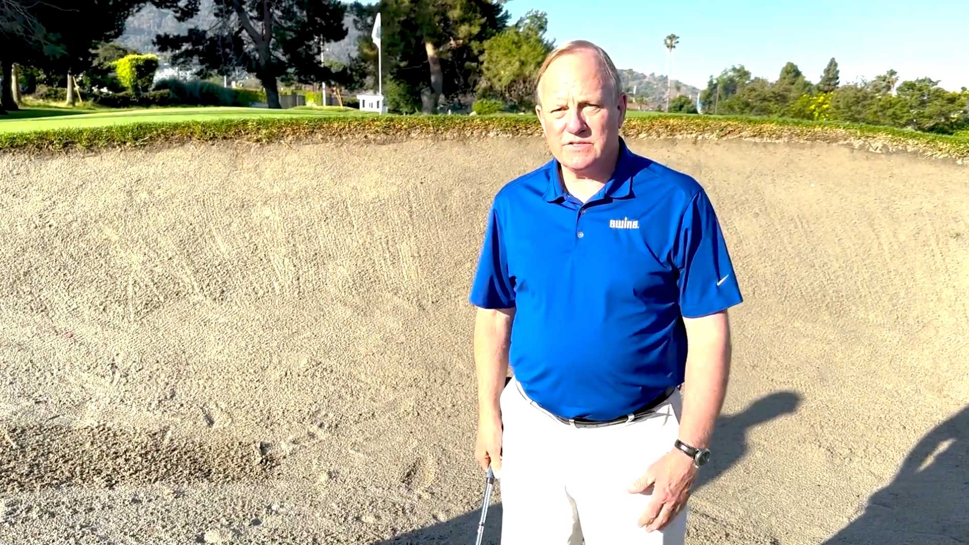Pat Gross in a bunker